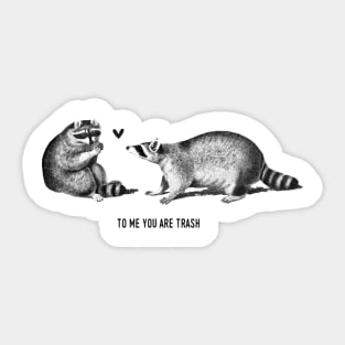To me you are trash - Racoons Valentine's day Sticker